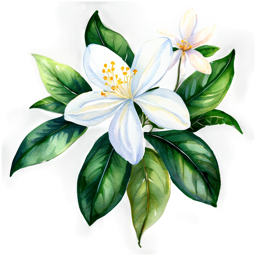 Watercolor Jasmine Flowers Png 05252024 PNG Image