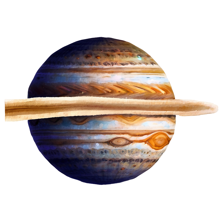 Watercolor Jupiter Art Png Mdg PNG Image