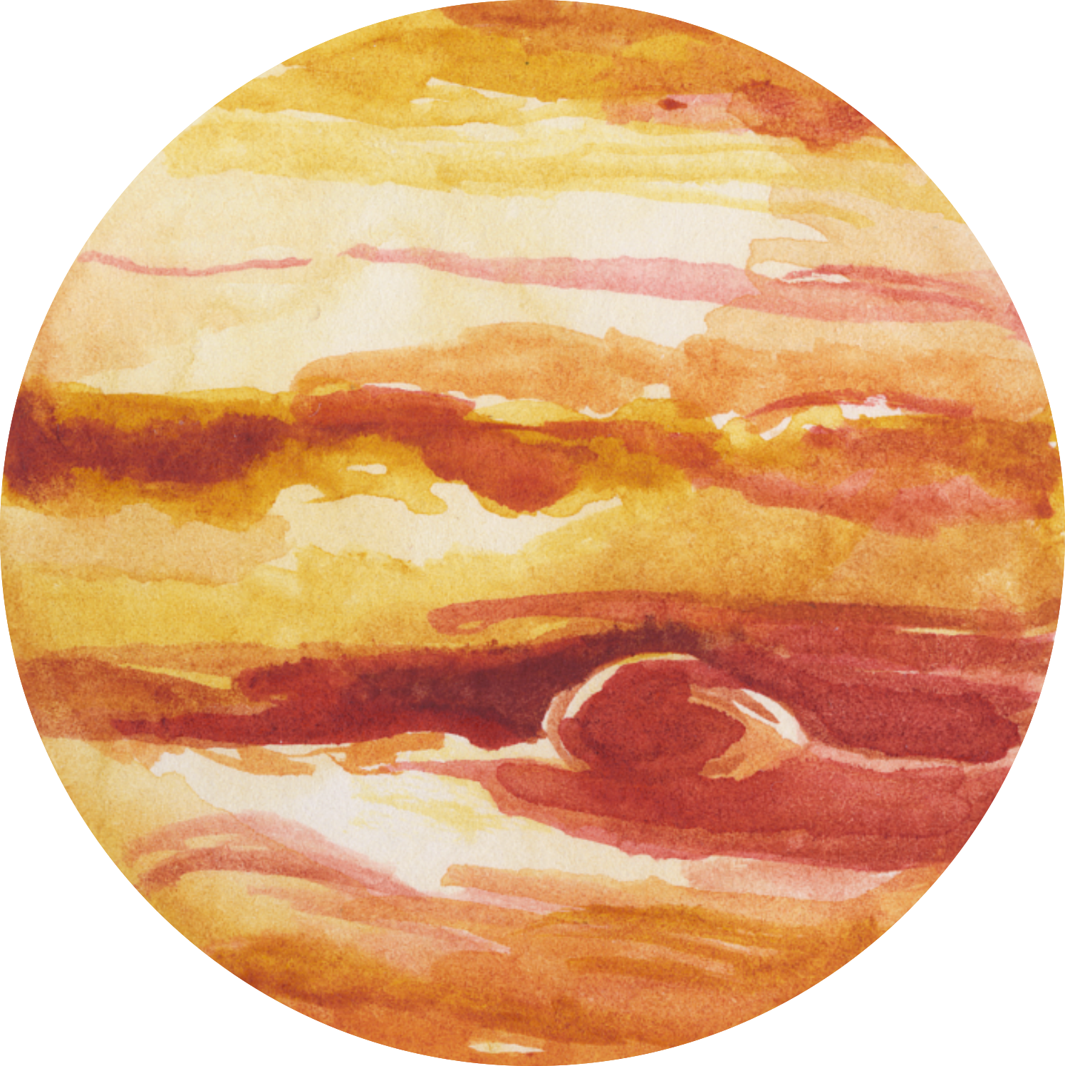 Watercolor Jupiter Artwork PNG Image