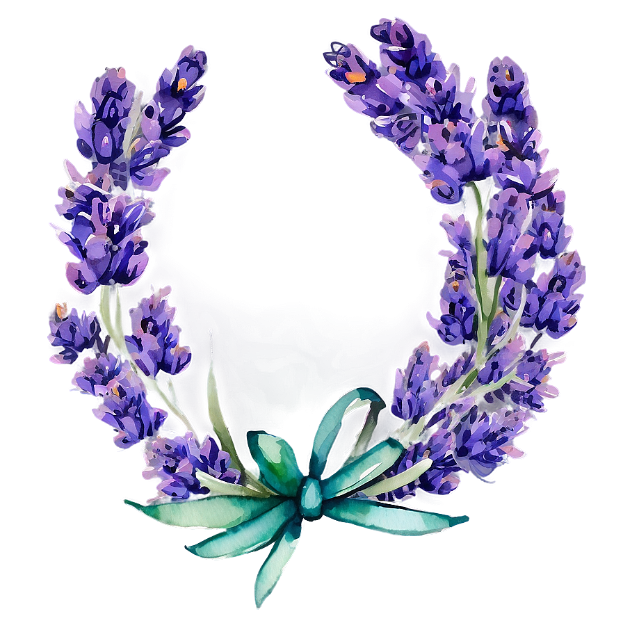 Watercolor Lavender Wreath Png Pva80 PNG Image