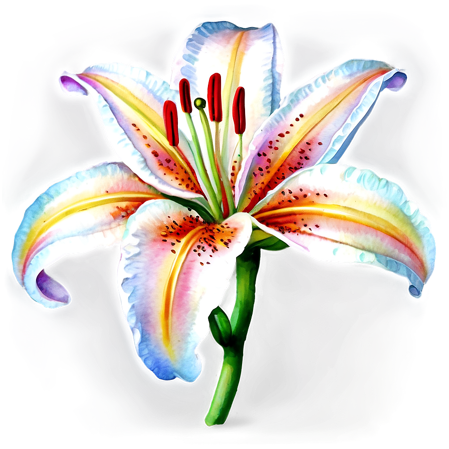 Watercolor Lily Illustration Png Qbp PNG Image