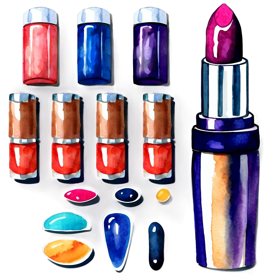 Watercolor Makeup And Cosmetics Png 33 PNG Image