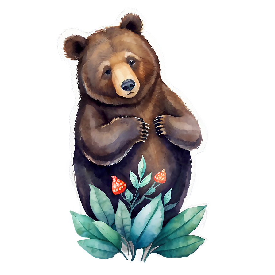 Watercolor Mama Bear Image Png Chw PNG Image