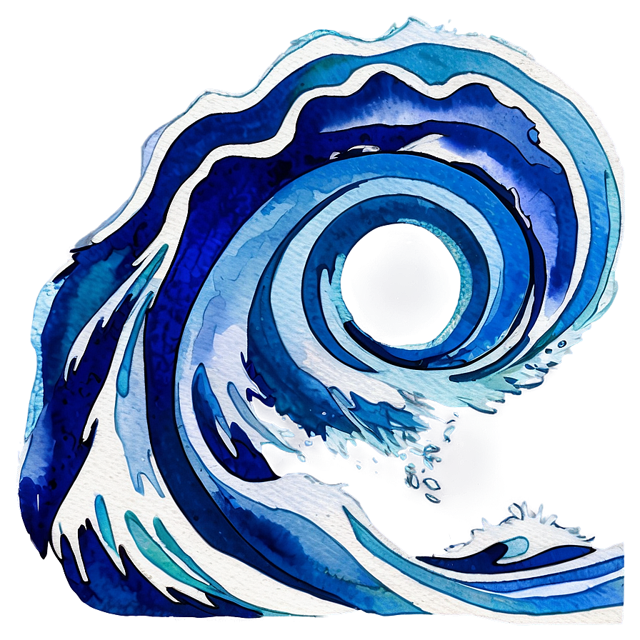 Watercolor Ocean Waves Png 05032024 PNG Image