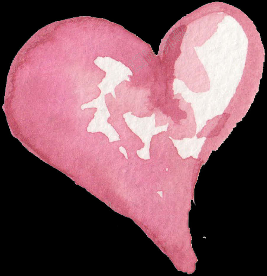 Watercolor Painted Heart PNG Image