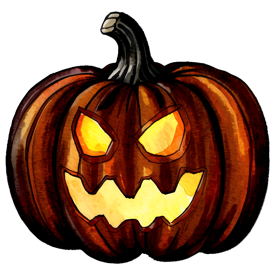 Watercolor Painted Pumpkin Png Njm PNG Image