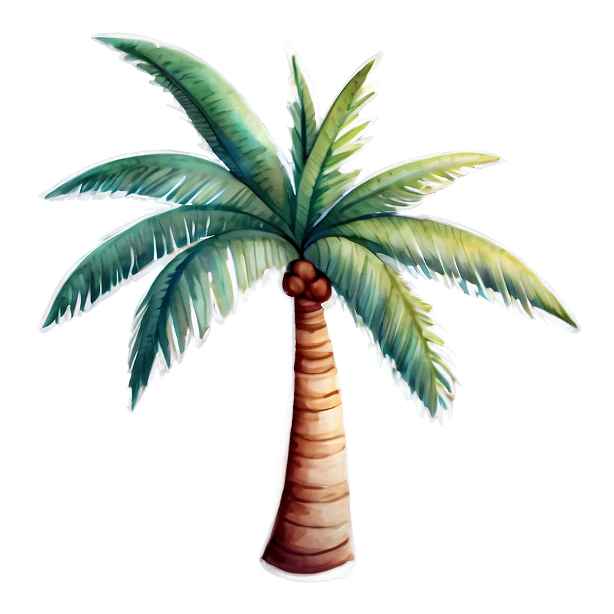 Watercolor Palm Tree Emoji Png 06272024 PNG Image