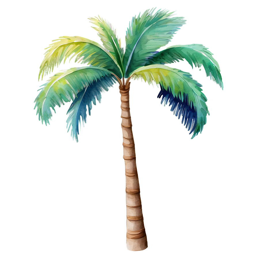 Watercolor Palm Tree Png Cks64 PNG Image