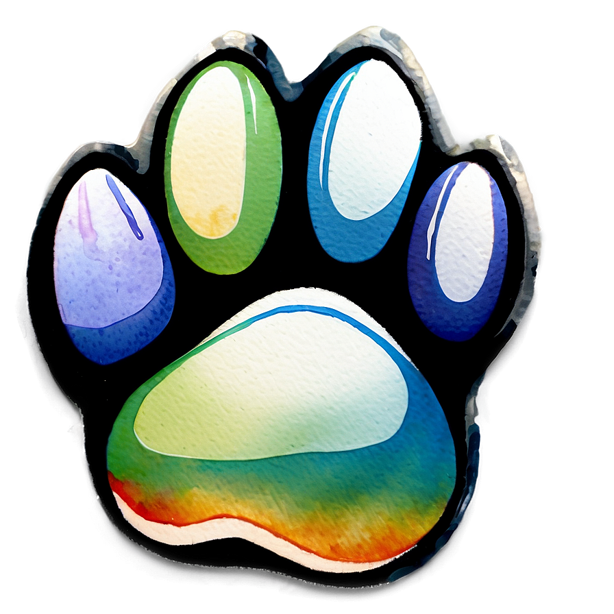 Watercolor Paw Print Art Png Tvb30 PNG Image