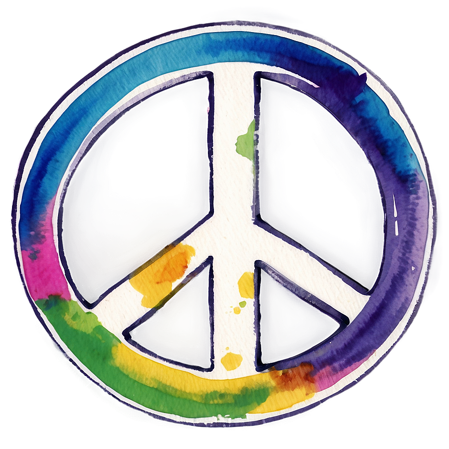 Watercolor Peace Sign Png Xke PNG Image