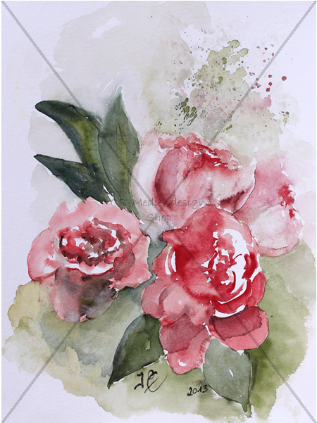 Watercolor Peony Artwork2013 PNG Image