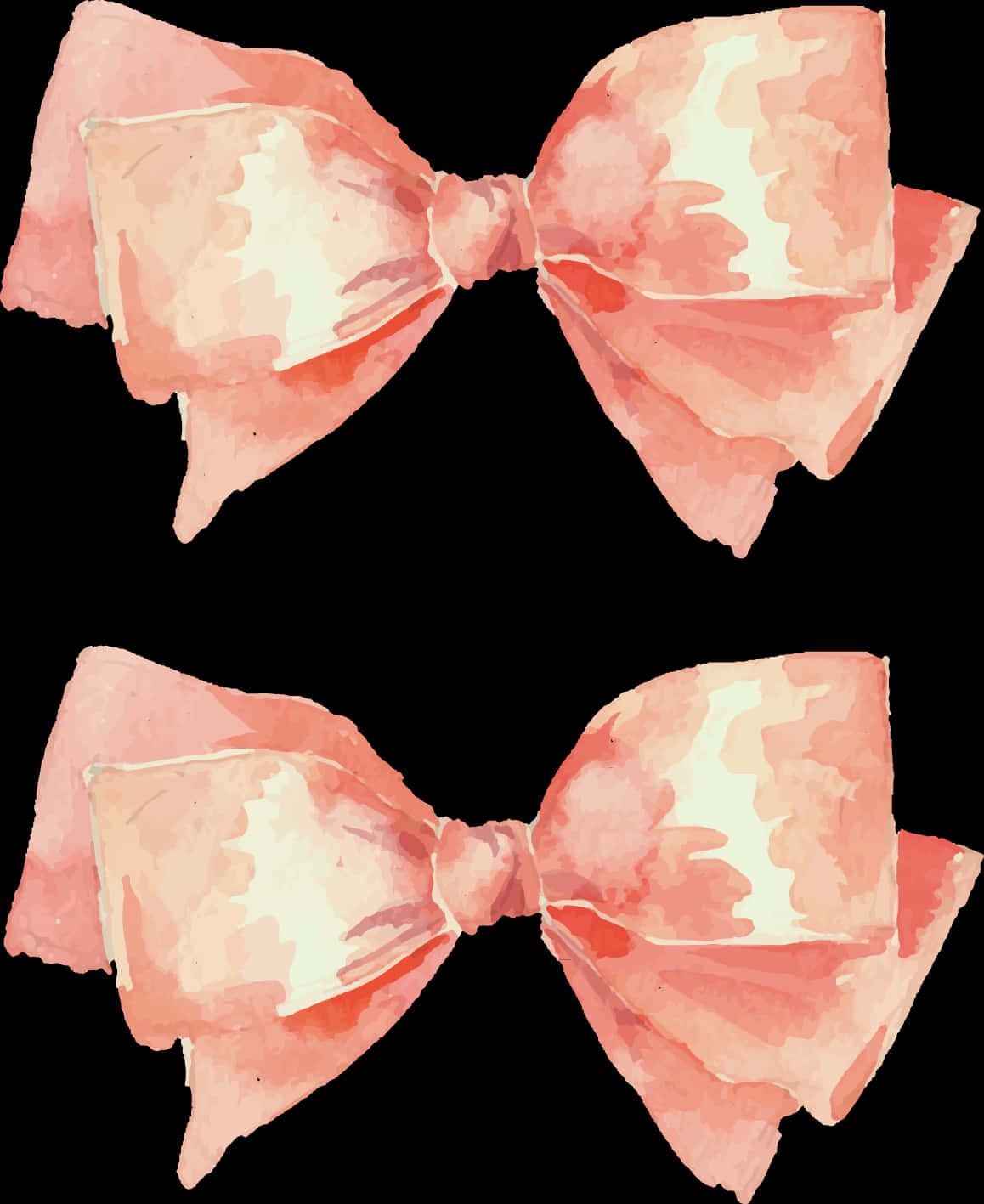 Watercolor Pink Bows PNG Image