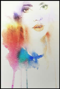 Watercolor Portrait Abstract Art PNG Image