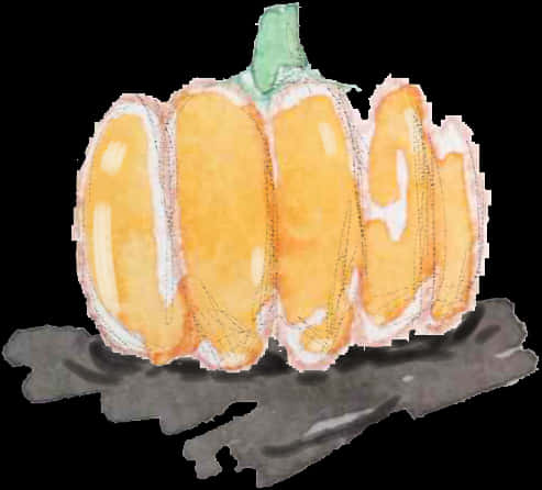 Watercolor Pumpkin Artwork PNG Image