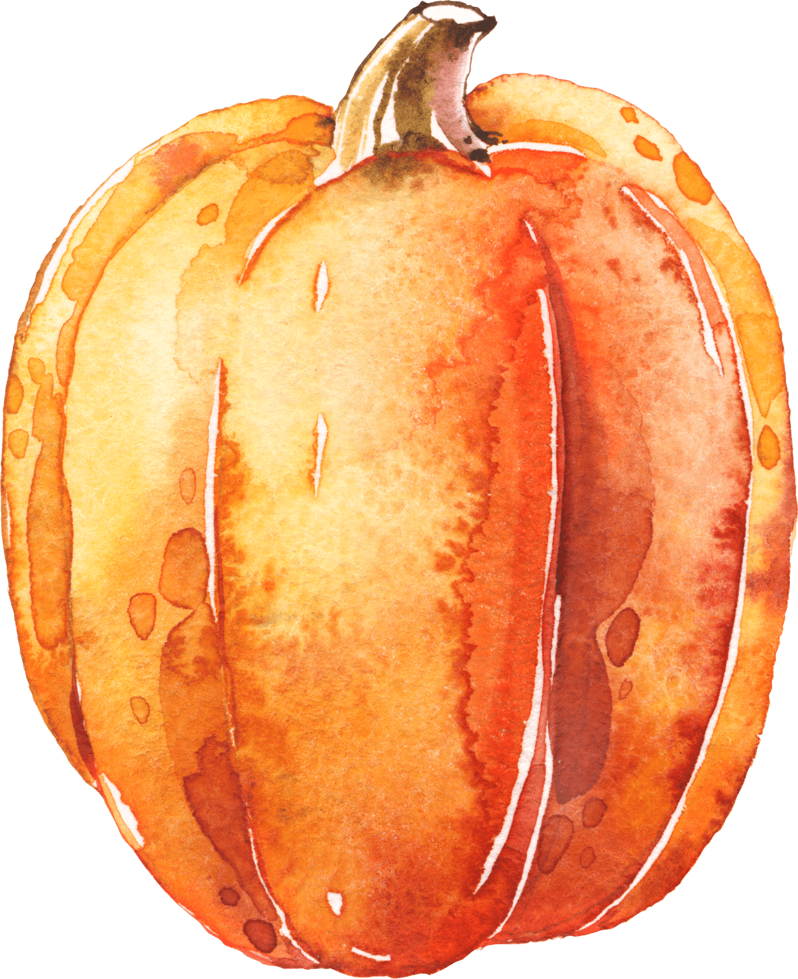 Watercolor Pumpkin Artwork PNG Image