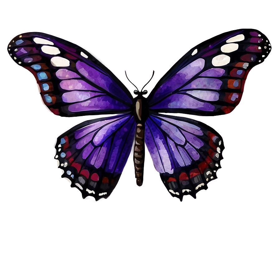 Watercolor Purple Butterfly Png 05232024 PNG Image