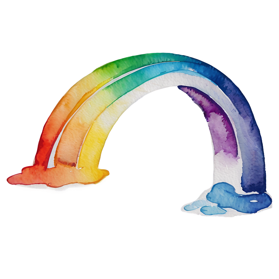 Watercolor Rainbow Path Png Ava PNG Image