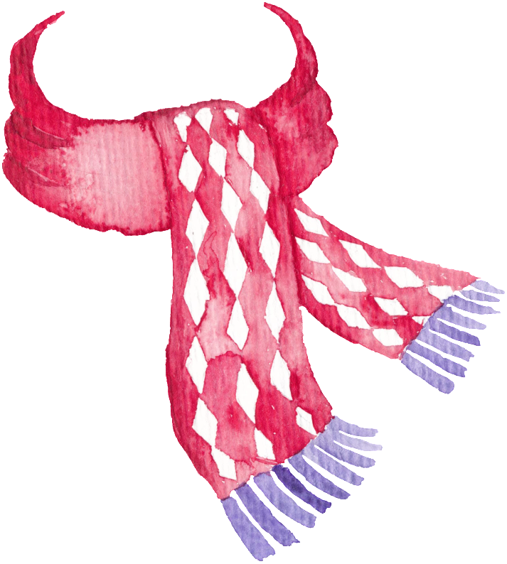 Watercolor Red Scarf Illustration PNG Image