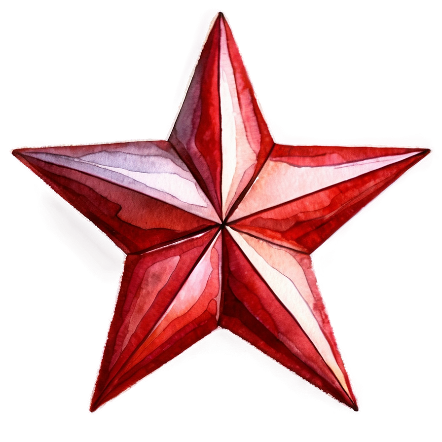 Watercolor Red Star Png 05232024 PNG Image