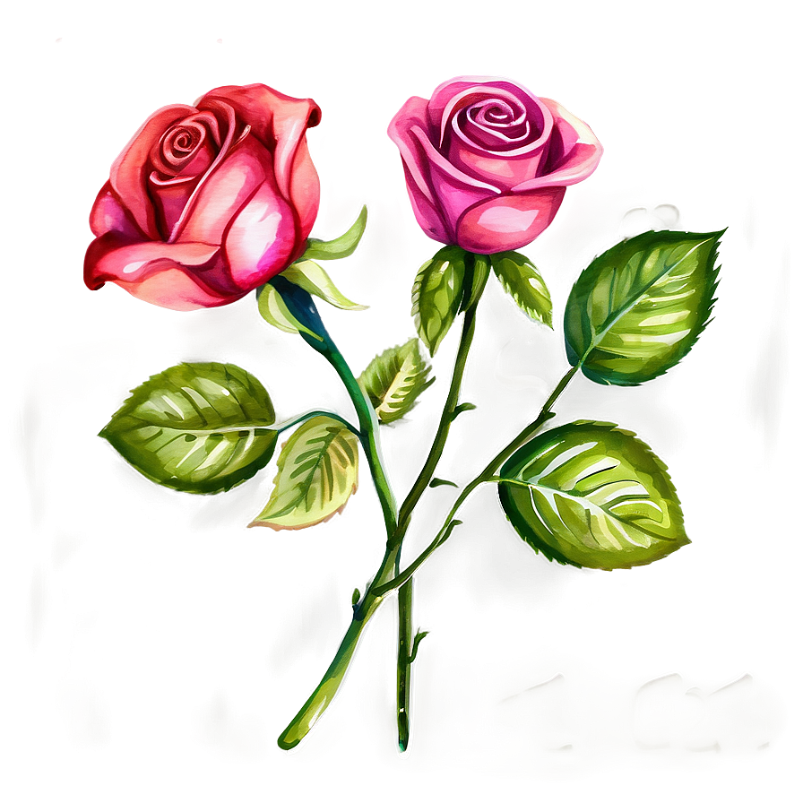 Watercolor Rose Clipart Png Ivt70 PNG Image