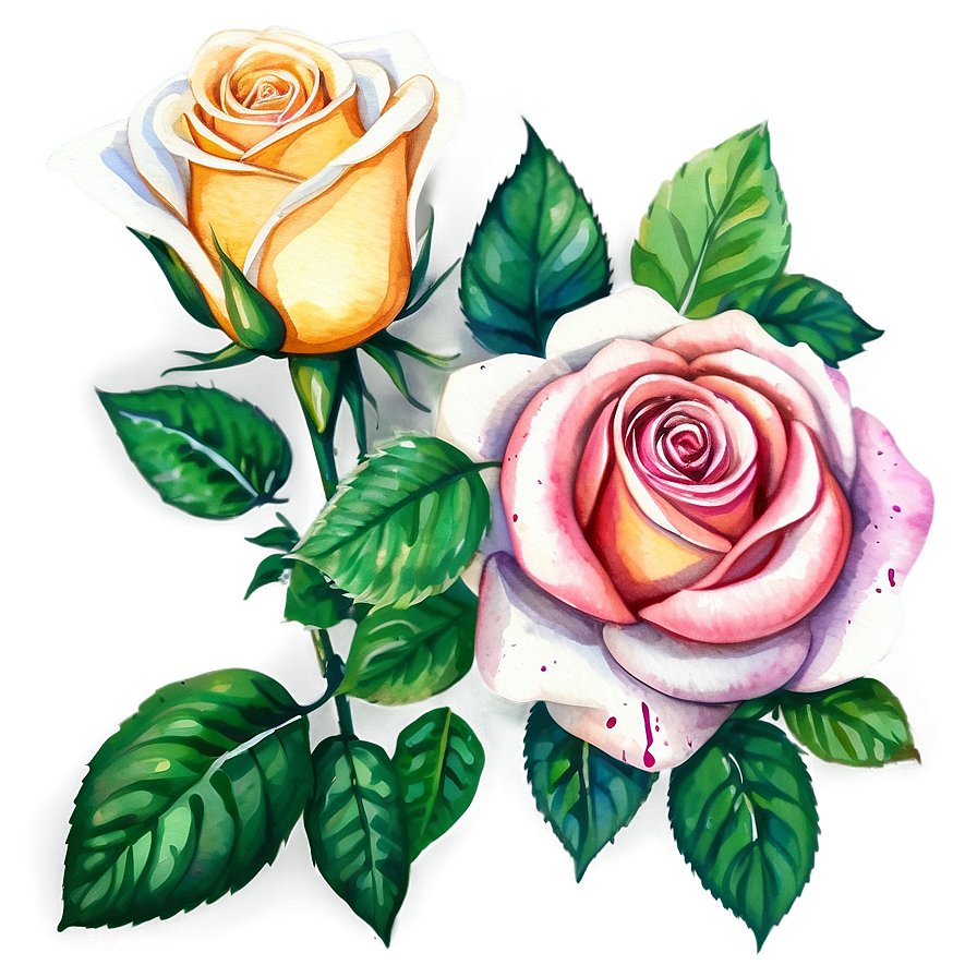 Watercolor Roses Art Png 57 PNG Image