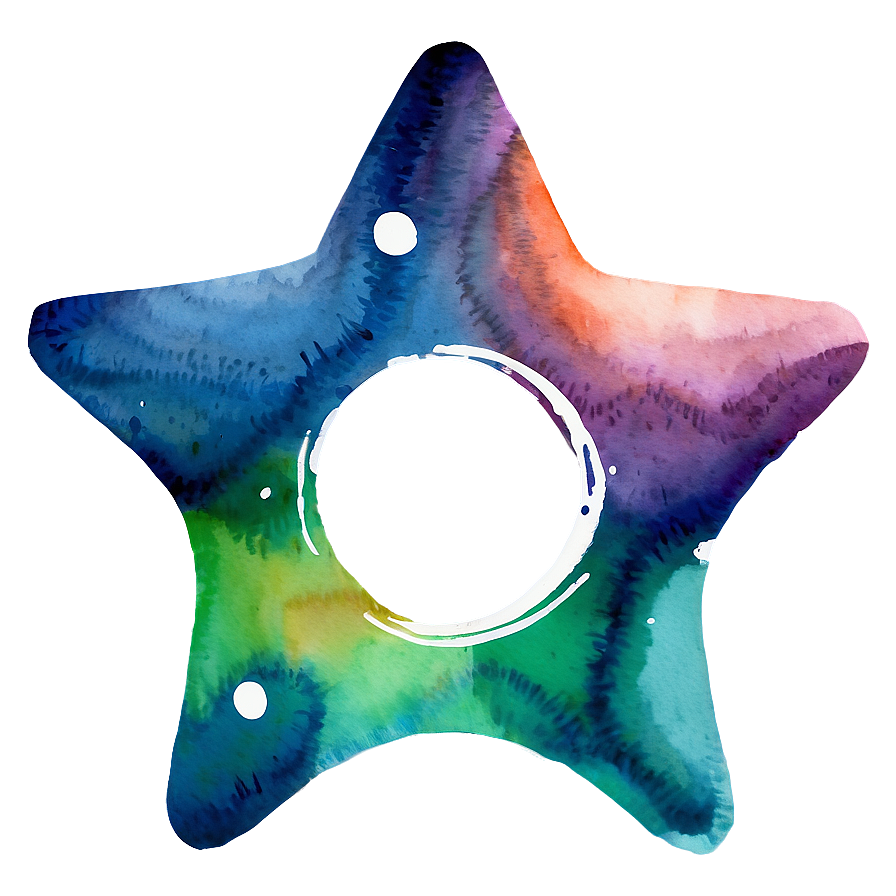 Watercolor Rounded Star Png 06132024 PNG Image