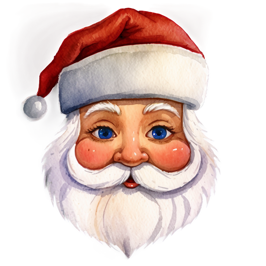 Watercolor Santa Face Png 87 PNG Image