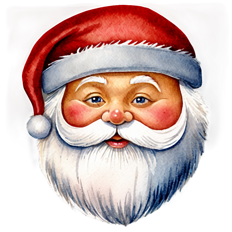 Watercolor Santa Face Png Cbp PNG Image