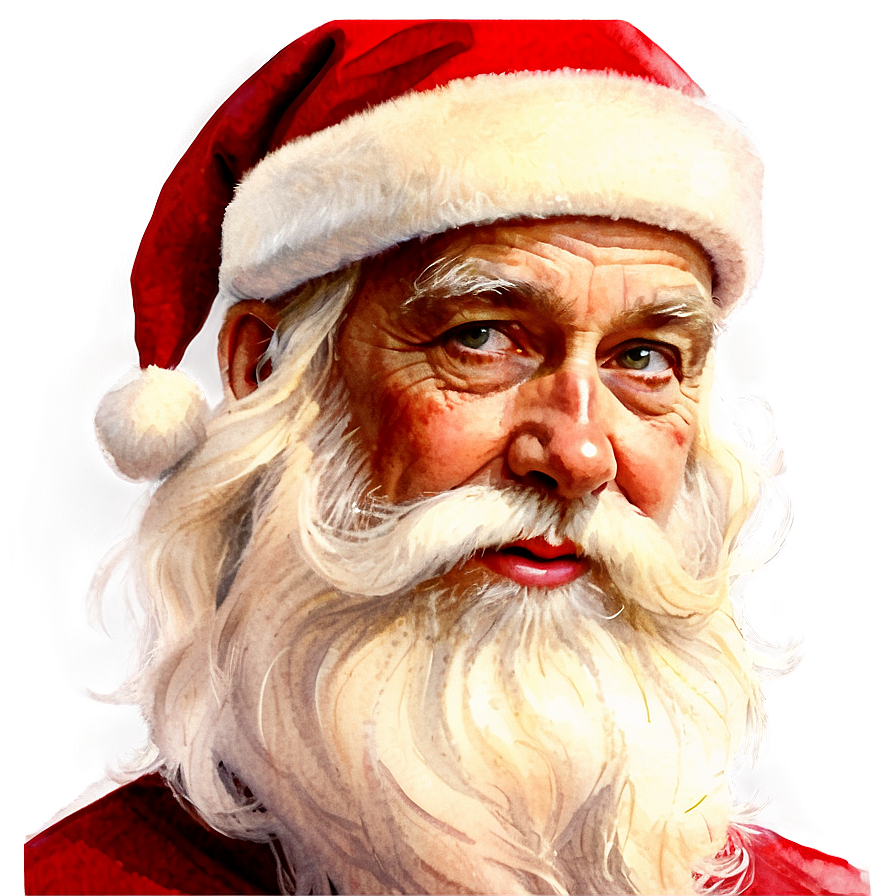 Watercolor Santa Face Png Gtt PNG Image