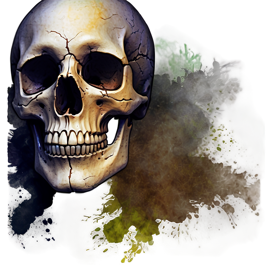 Watercolor Skull Face Effect Png Kwi59 PNG Image