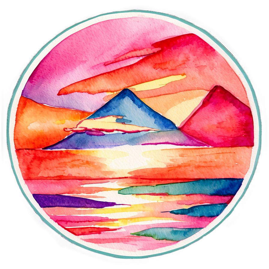 Watercolor Sunsets And Sunrises Png Vle PNG Image