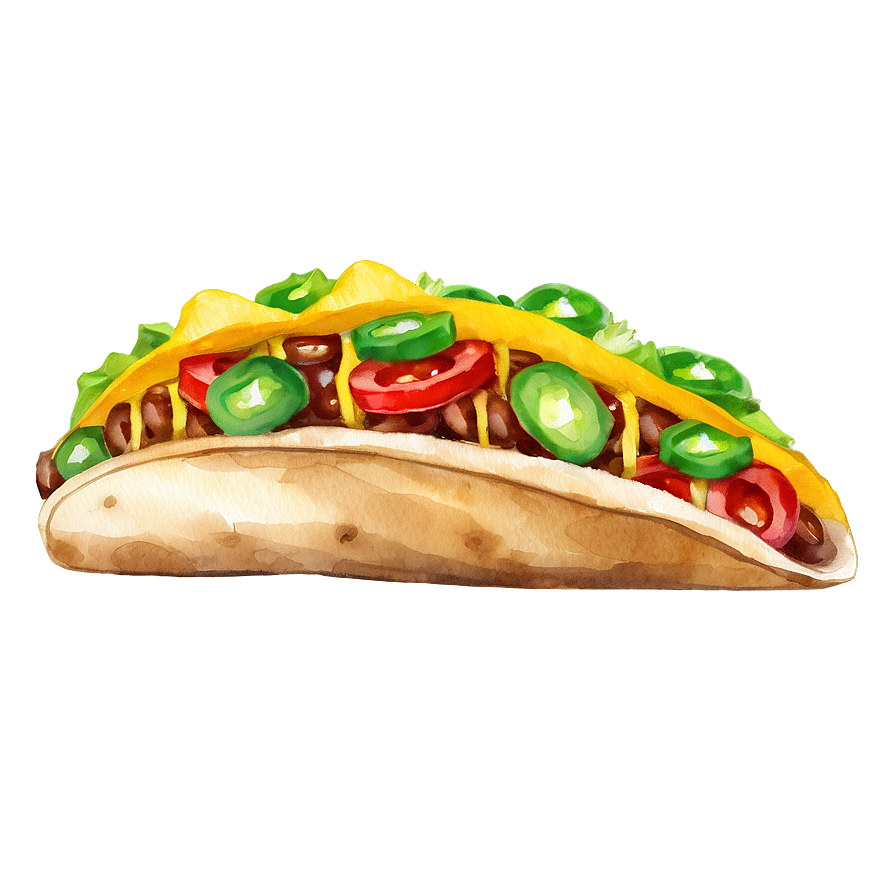 Watercolor Taco Clipart Png 06262024 PNG Image