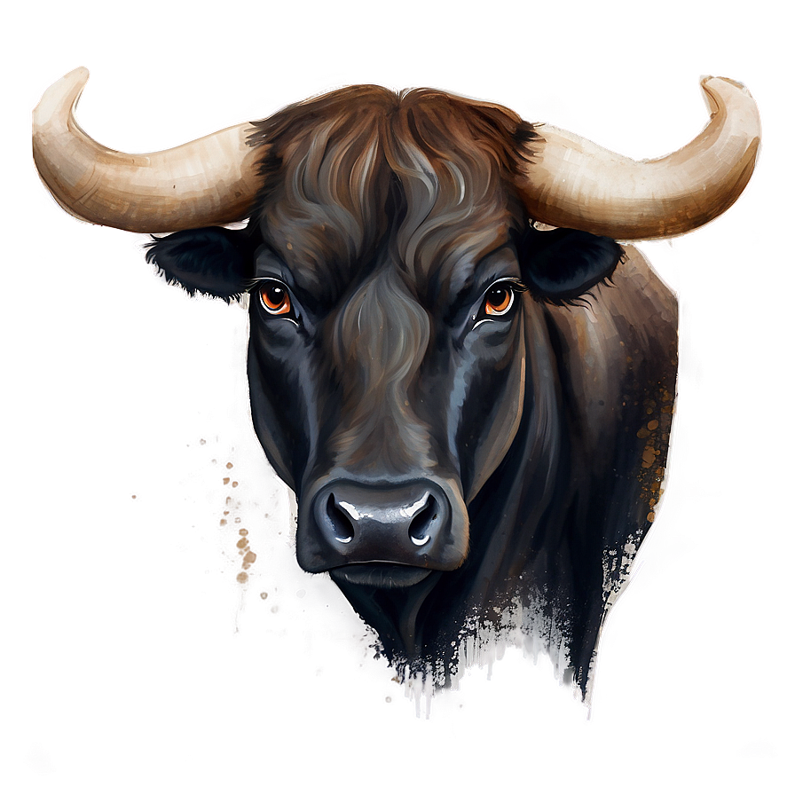 Watercolor Taurus Painting Png Gqk47 PNG Image