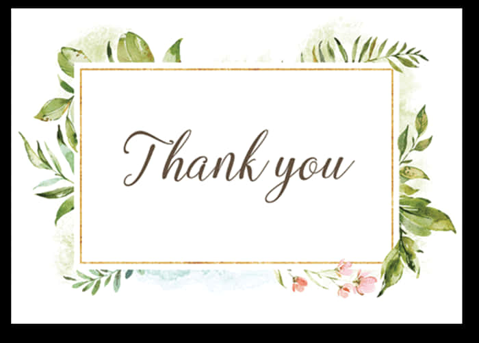 Watercolor Thank You Card Design PNG Image