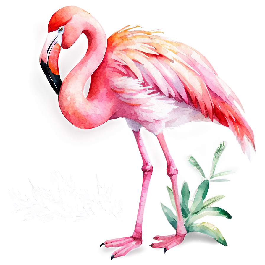 Watercolor Tropical Flamingo Scene Png 41 PNG Image