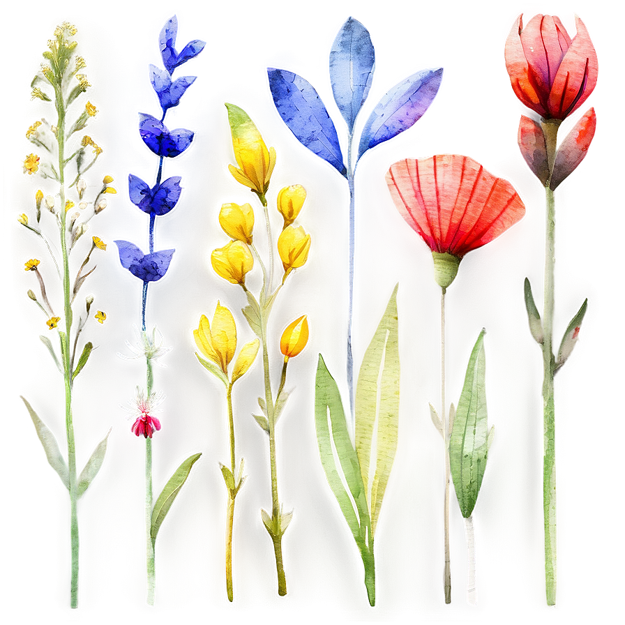 Watercolor Wildflowers Clipart Png Lyy PNG Image