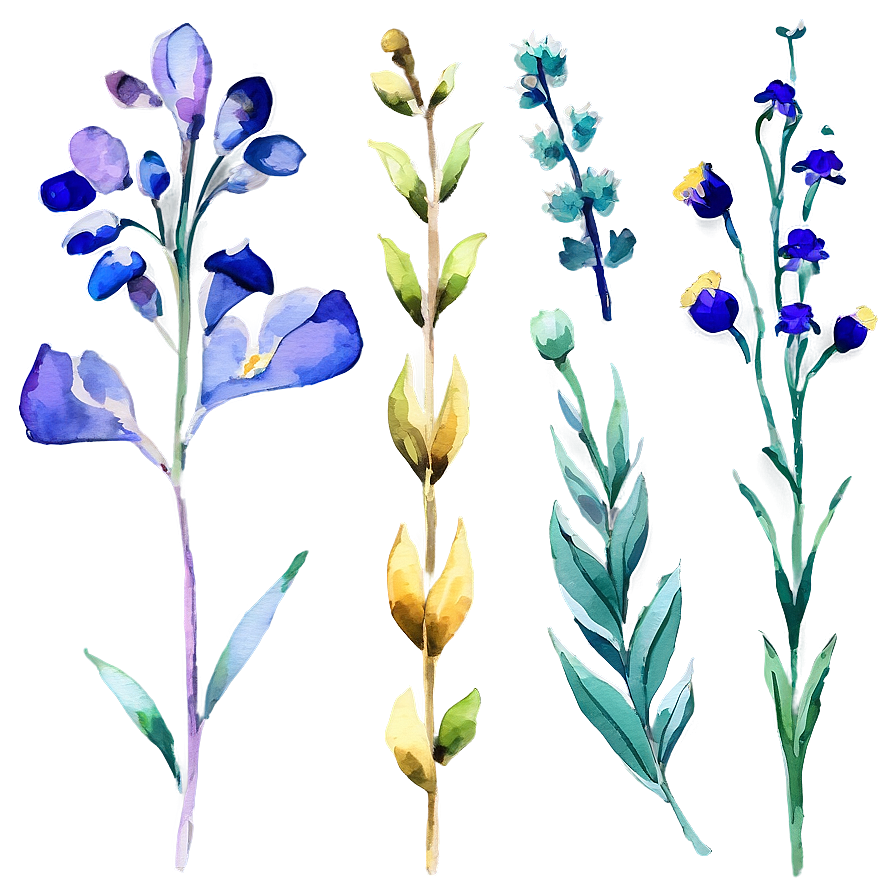 Watercolor Wildflowers Clipart Png Onu87 PNG Image