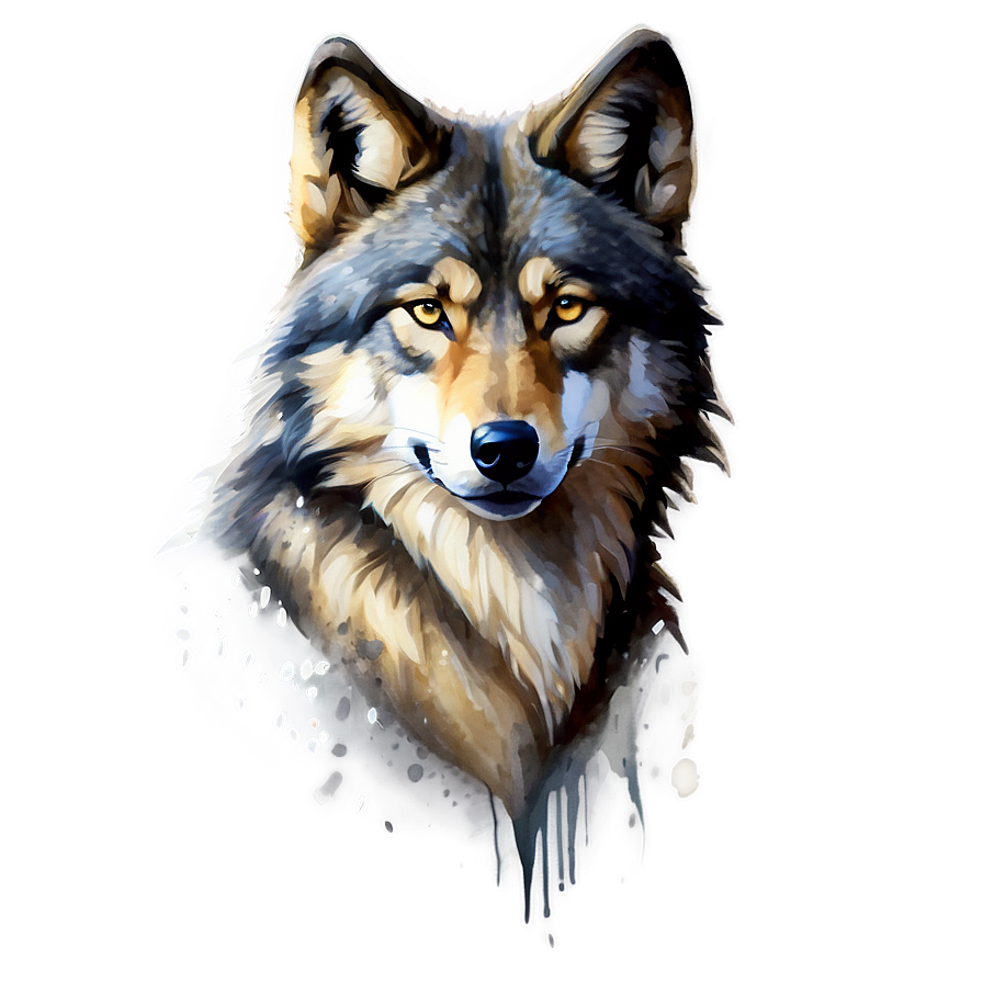 Watercolor Wolf Painting Png 58 PNG Image