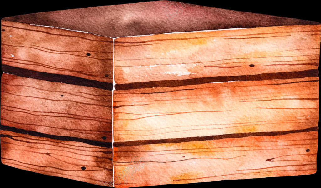 Watercolor Wooden Block Illustration PNG Image