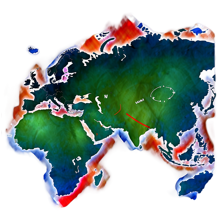 Watercolor World Map Png Eap PNG Image