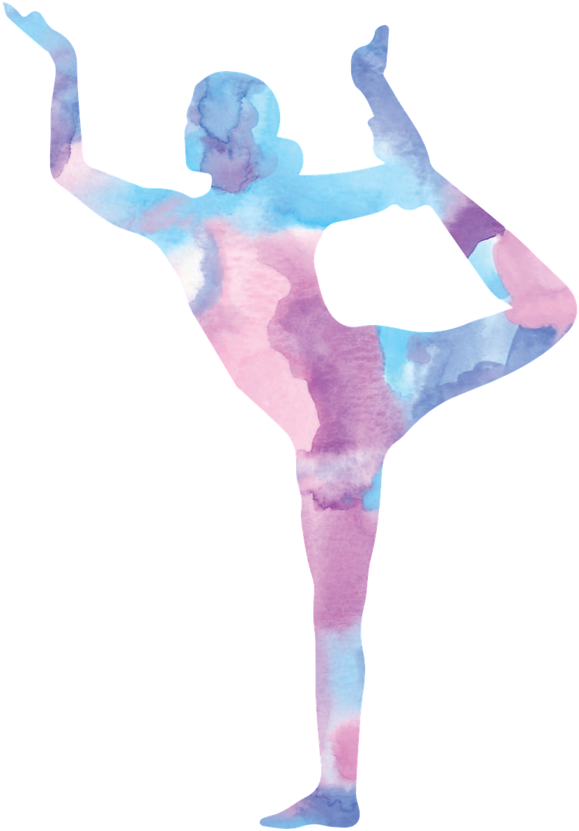 Watercolor Yoga Pose Natarajasana PNG Image