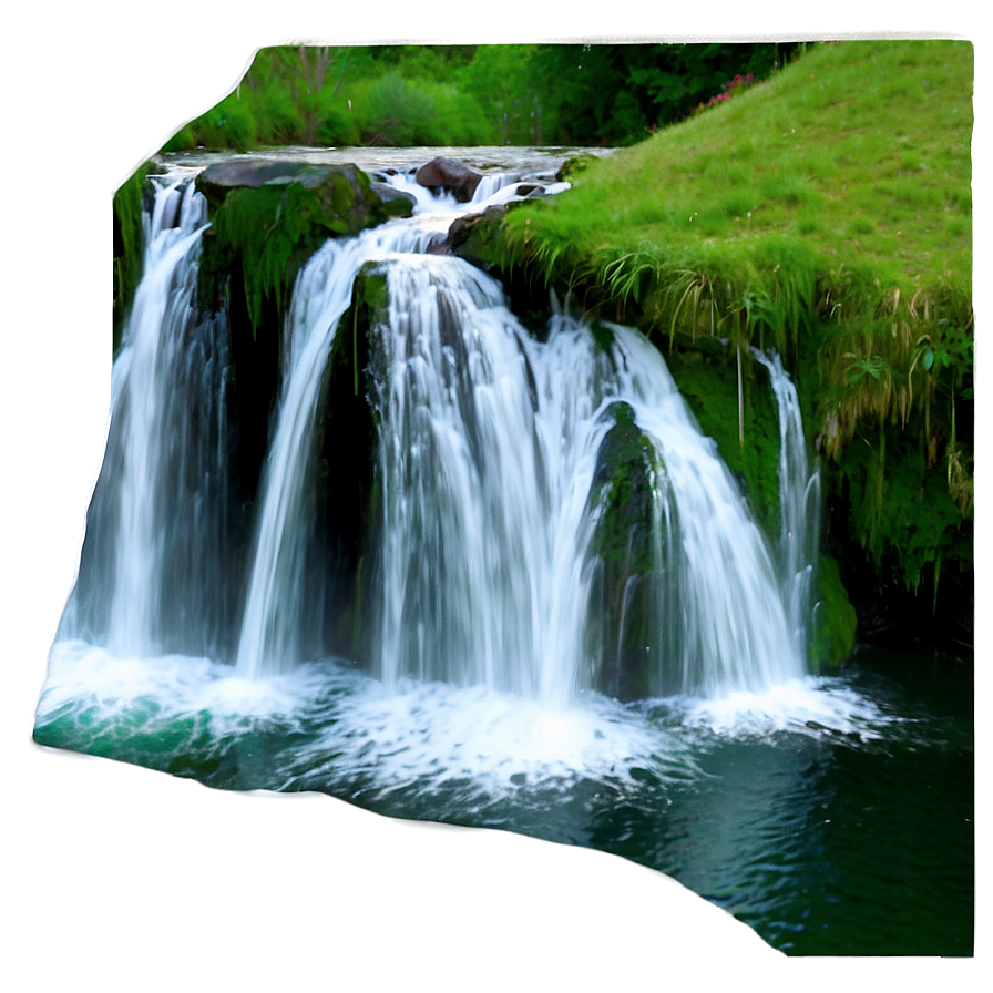 Waterfall And Reflective Lake Png 79 PNG Image