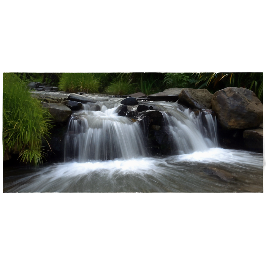 Waterfall In Alpine Setting Png Csn PNG Image