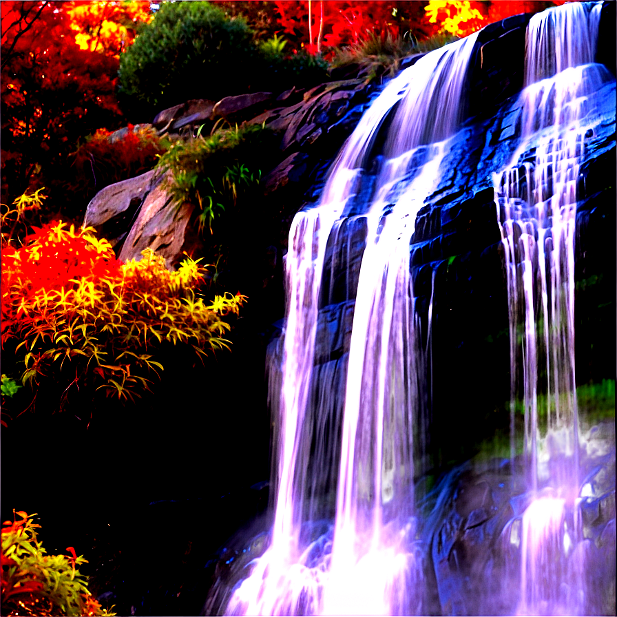 Waterfall In Autumn Forest Png 63 PNG Image