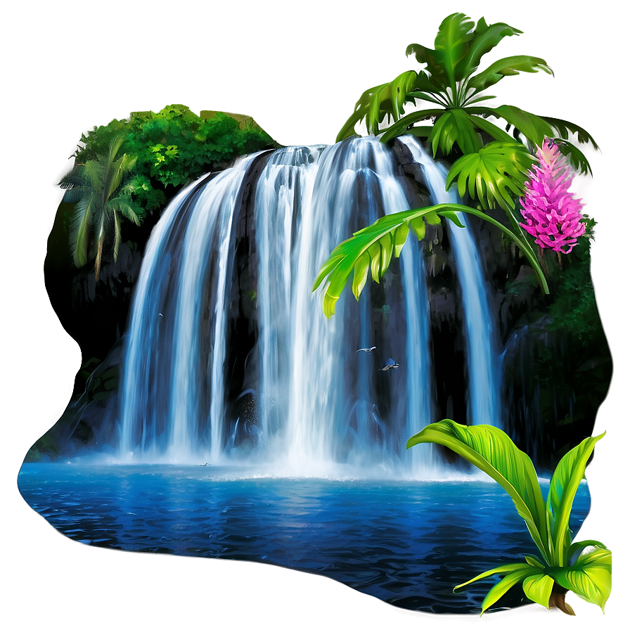 Waterfall In Exotic Location Png Jjj39 PNG Image