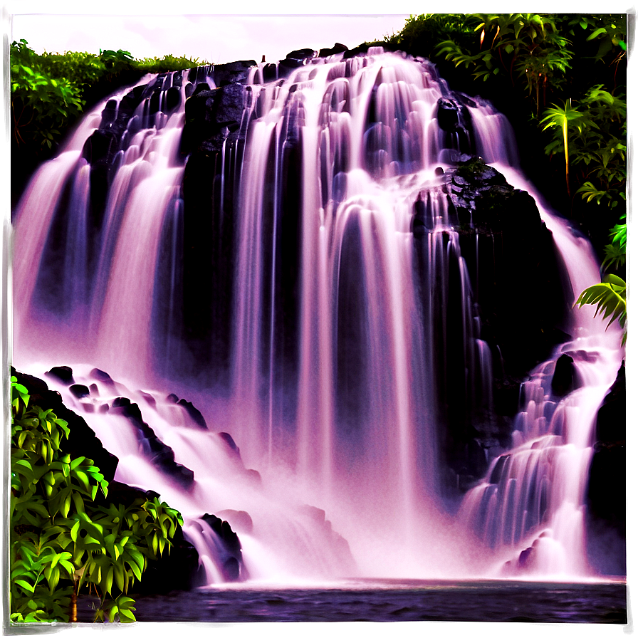 Waterfall In Volcanic Landscape Png 26 PNG Image