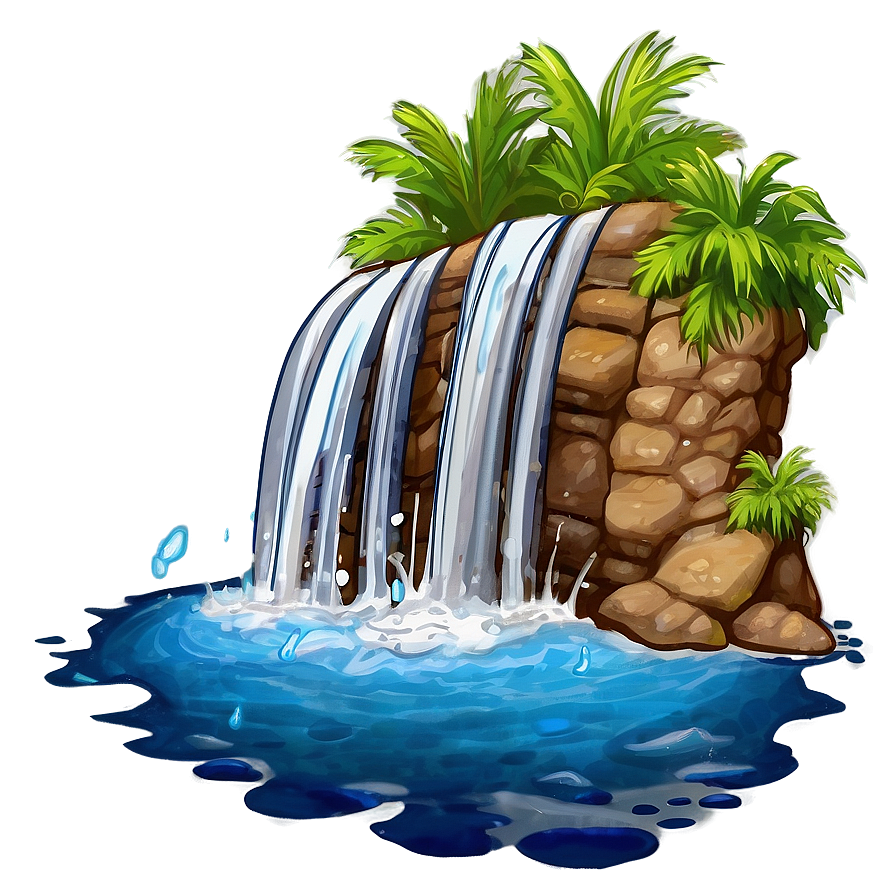 Waterfall Splashing Into Ocean Png Sle PNG Image