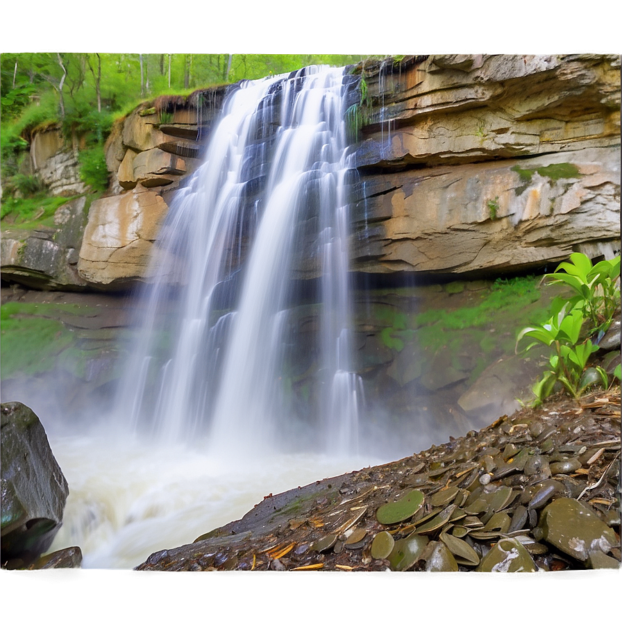 Waterfall Splashing On Rocky Cliff Png 57 PNG Image