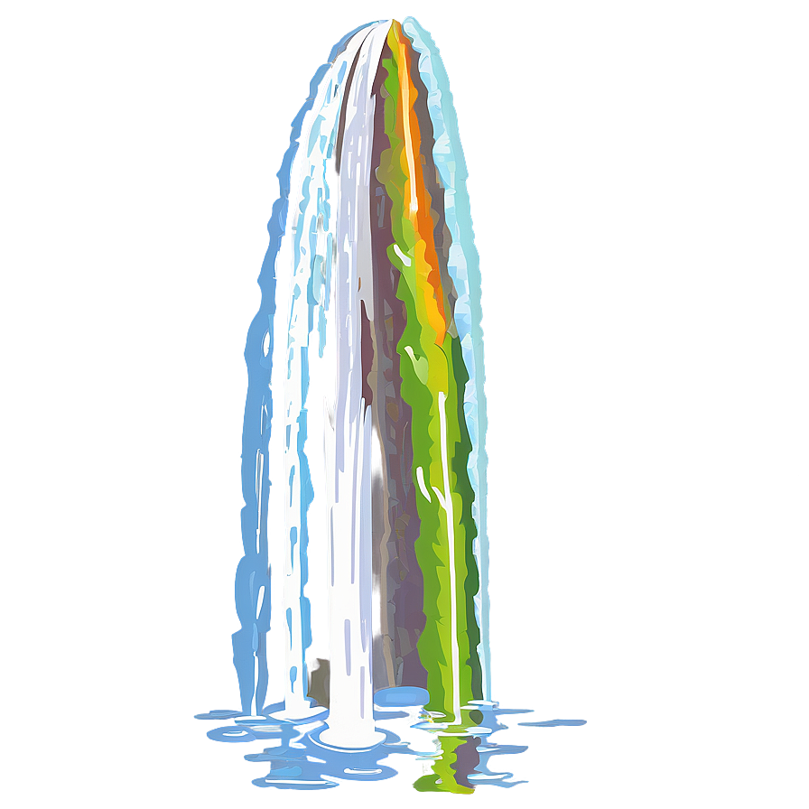 Waterfall With Colorful Fish Png Kfv87 PNG Image