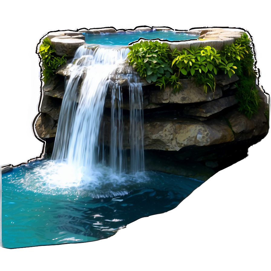 Waterfall With Crystal Clear Pool Png 05212024 PNG Image